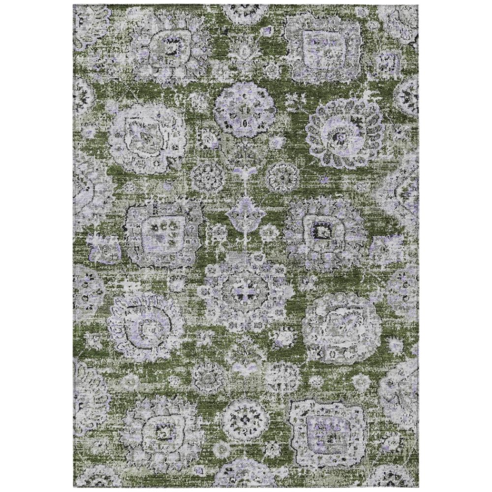 Addison Rugs ACN634 Machine Washable Indoor/Outdoor Chantille Olive 10