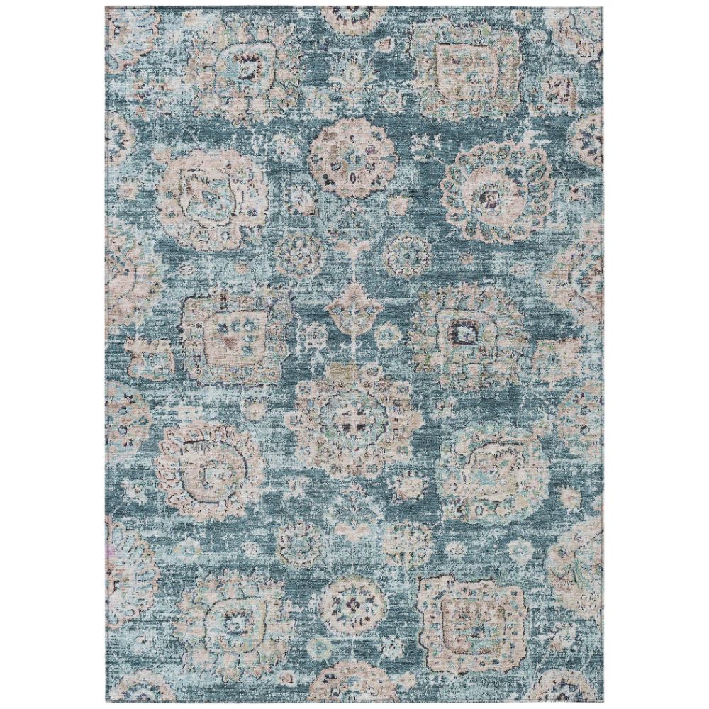 Addison Rugs ACN634 Machine Washable Indoor/Outdoor Chantille Teal 10