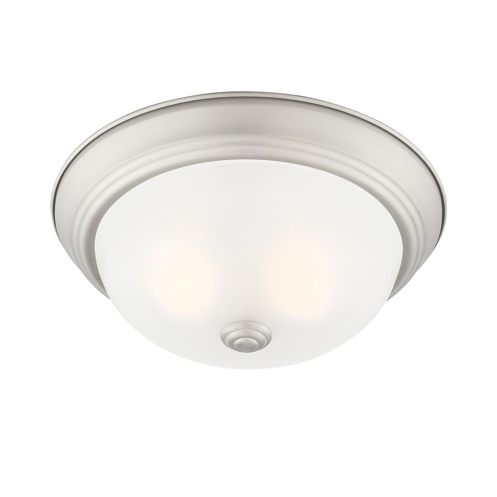 Designers fountain 1257S-PW-W Deco Flushmount Collection 2 Light Flushmount 11.25"W 4.75"H in Pewter Finish