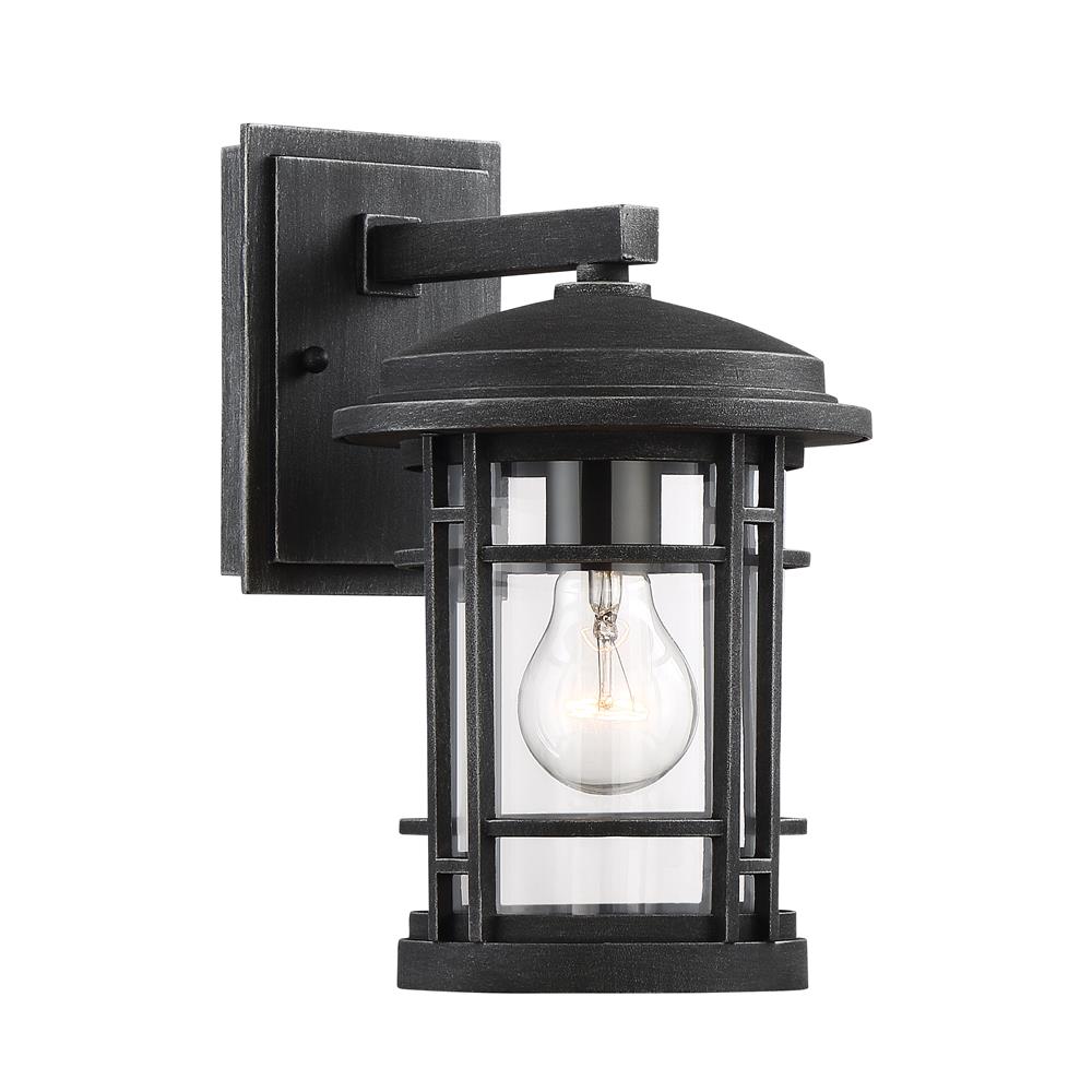 Designers fountain 22421-WP Barrister Collection 1 Light Wall Lantern 7"W 11.5"H in Weathered Pewter Finish