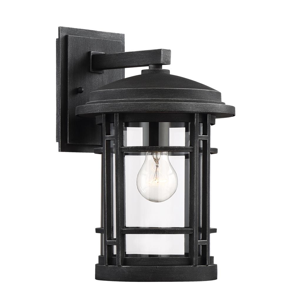 Designers fountain 22431-WP Barrister Collection 1 Light Wall Lantern 9"W 14.5"H in Weathered Pewter Finish