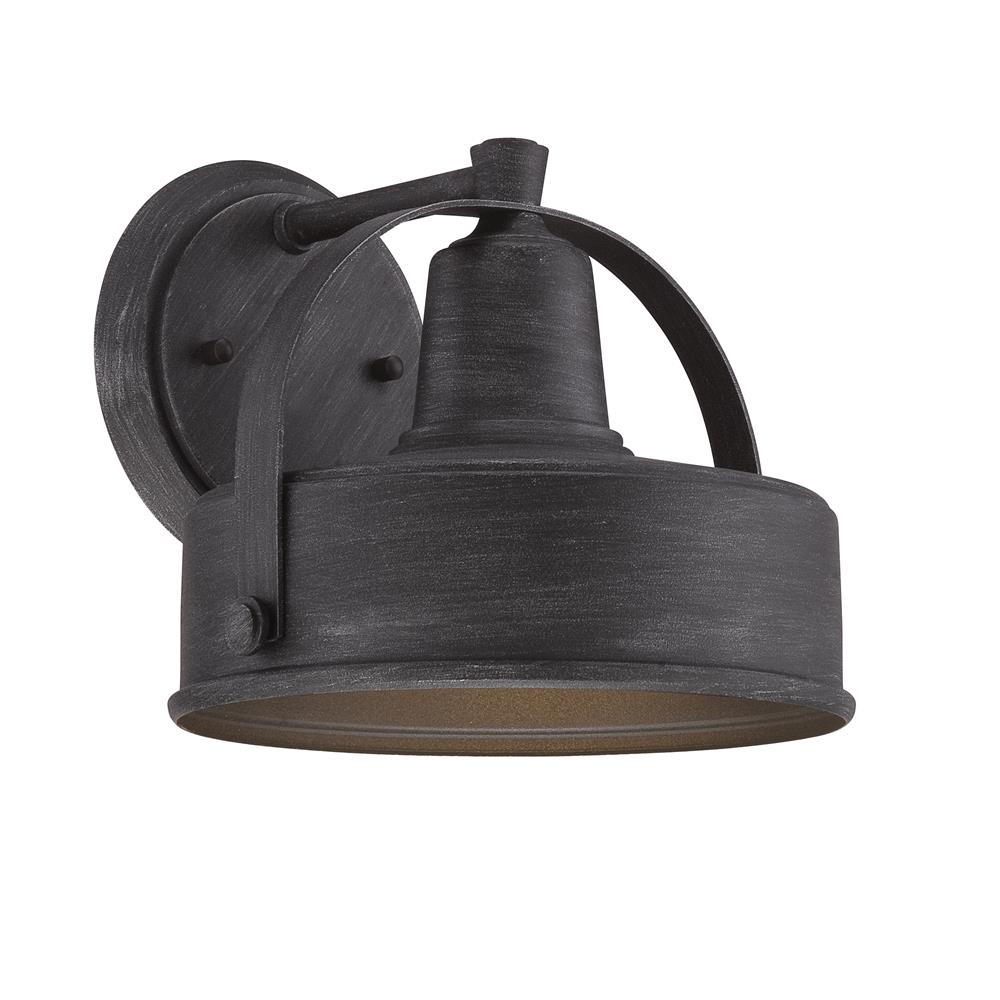 Designers Fountain 33121-WP Portland-DS 1 Light 7" Wall Lantern in Weathered Pewter