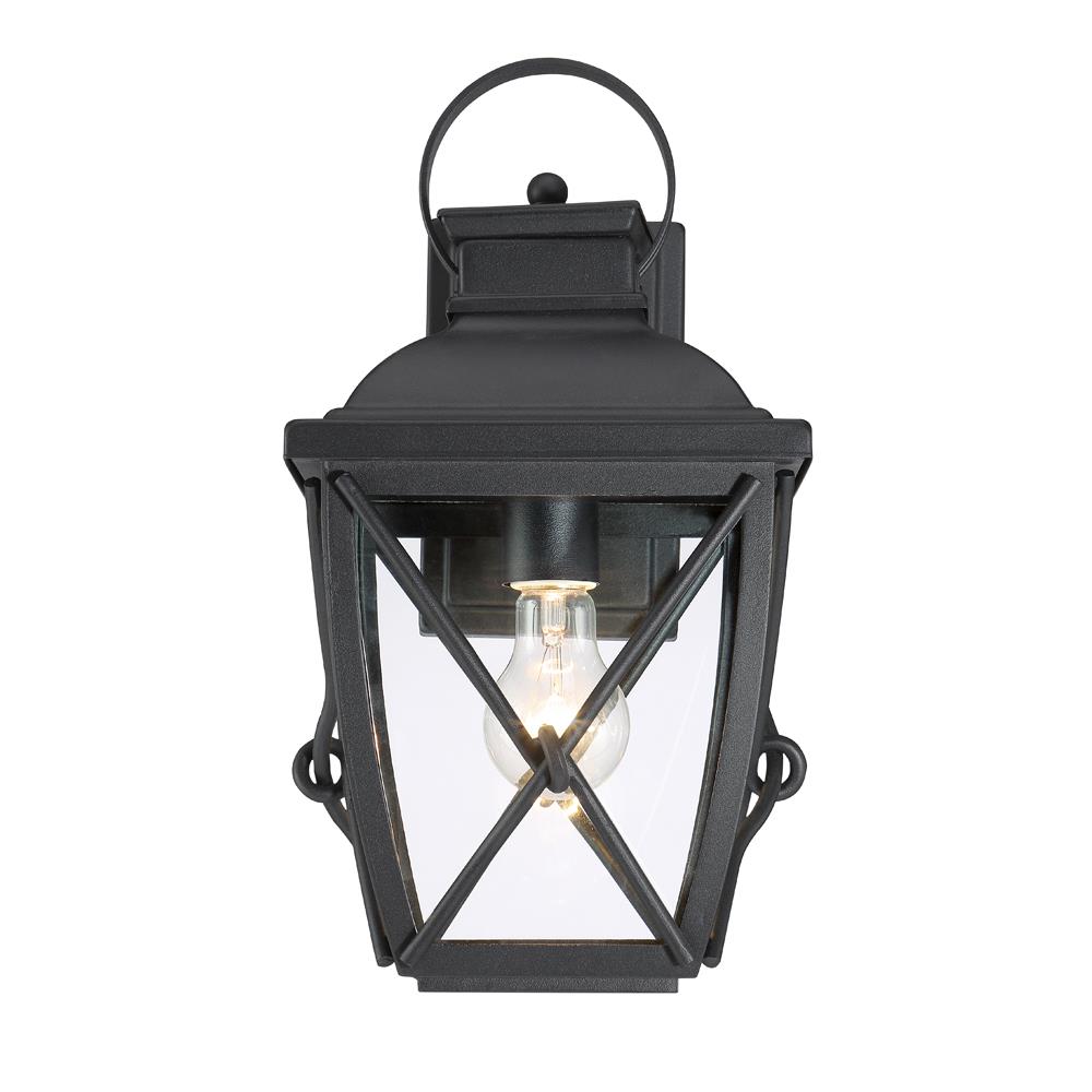 Designers fountain 34831-BK Belmont Collection 1 Light Wall Lantern 8"W 15.25"H in Black Finish
