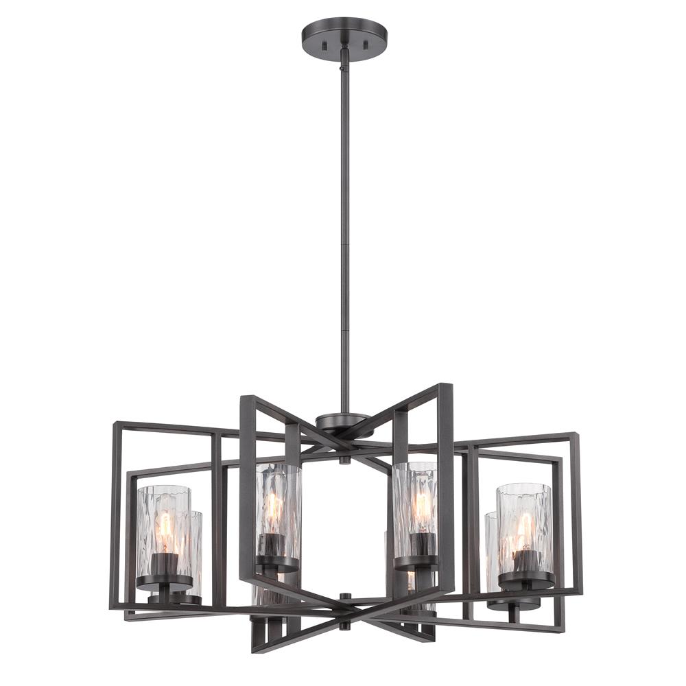 Designers Fountain 86588-CHA Elements 8 Light Chandelier in Charcoal