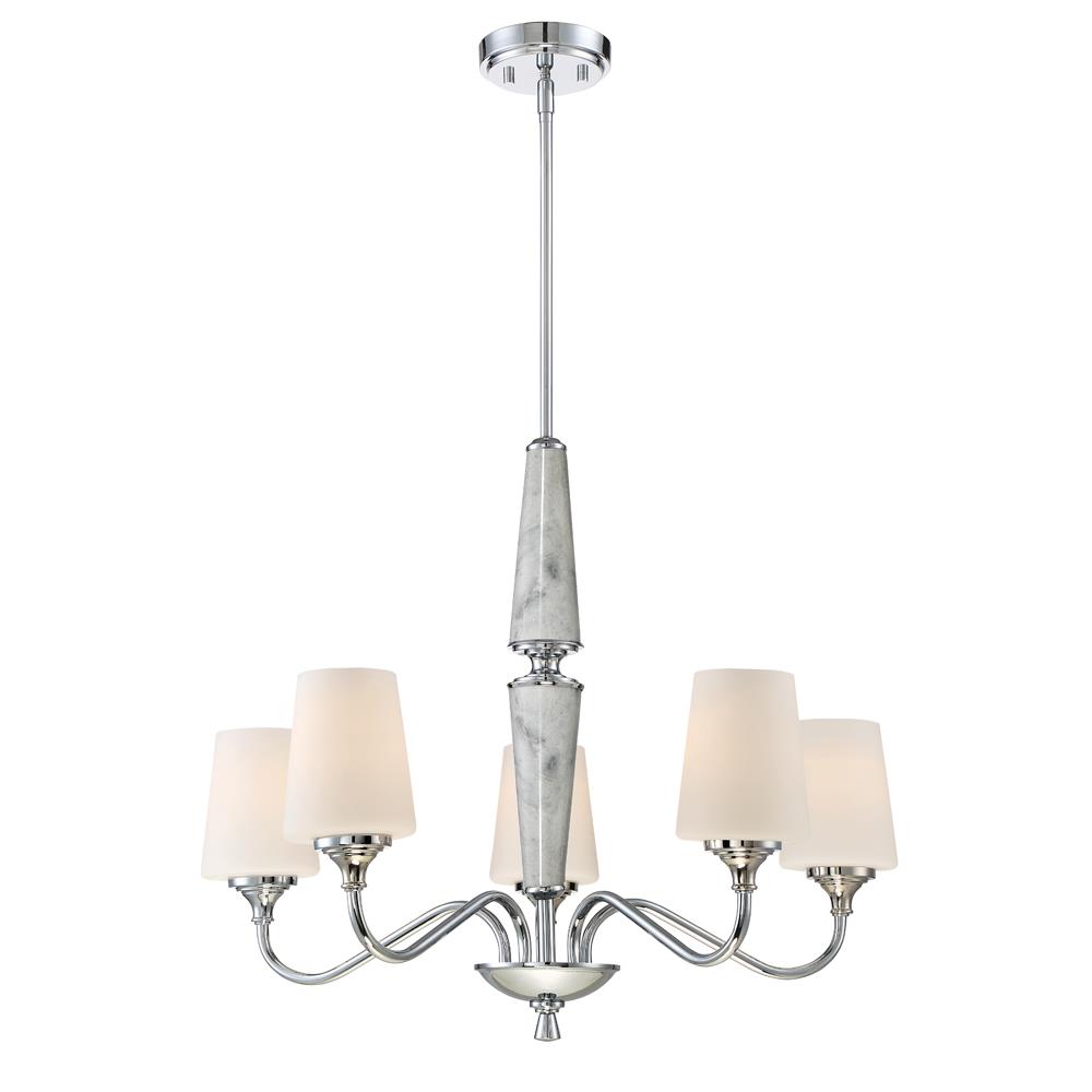 Designers Fountain 88785-CH Lusso 5 light Chandelier  in Chrome