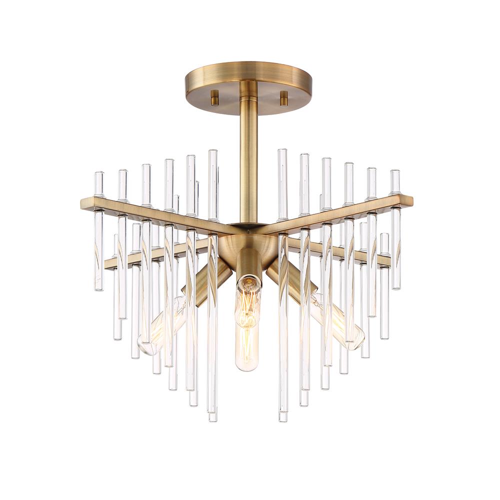 Designers Fountain 90411-BAB Reeve 4 light Semi-Flush in Burnished Antique Brass