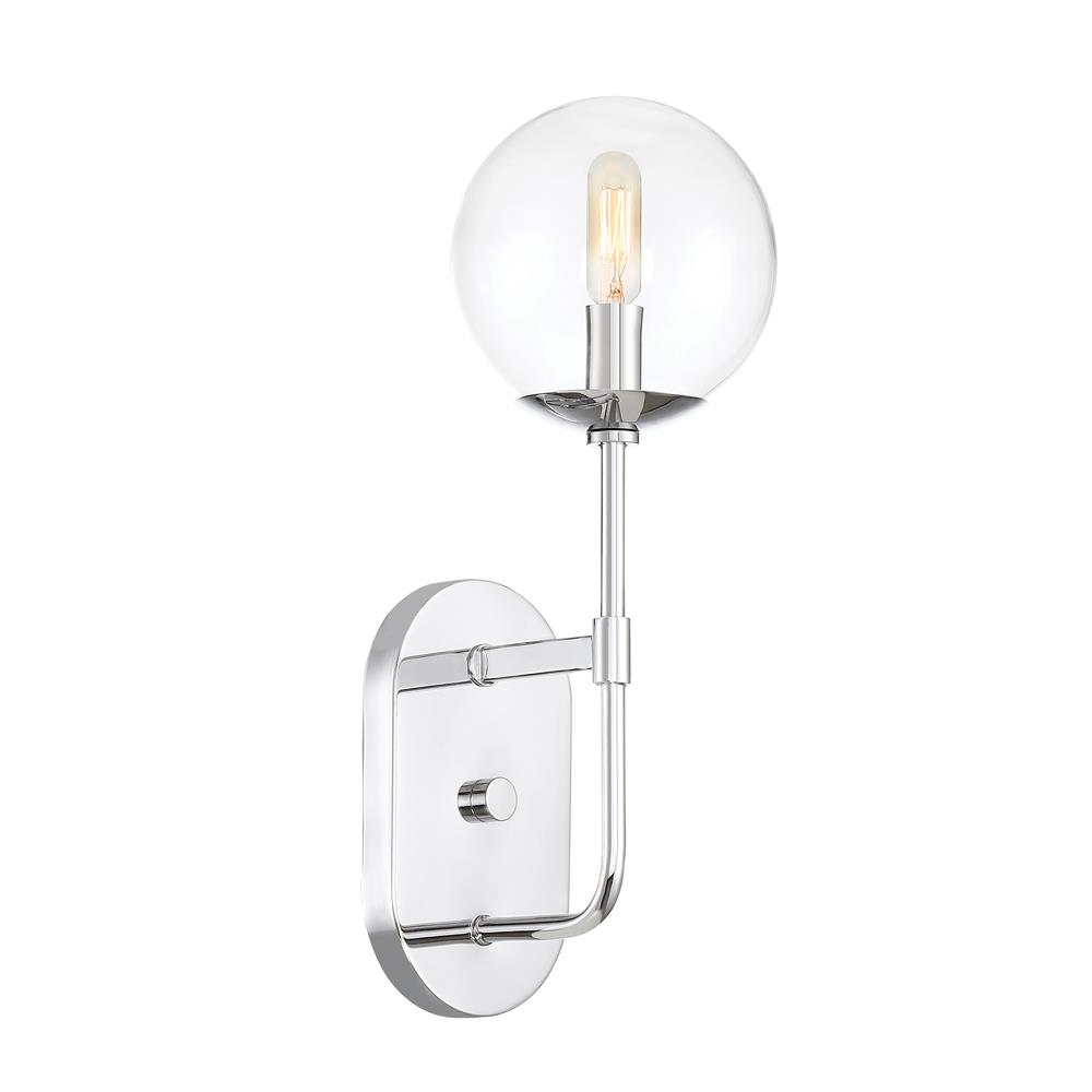 Designers fountain 92001-CH Welton Collection 1 Light Wall Sconce 6"W 16.50"H in Chrome Finish