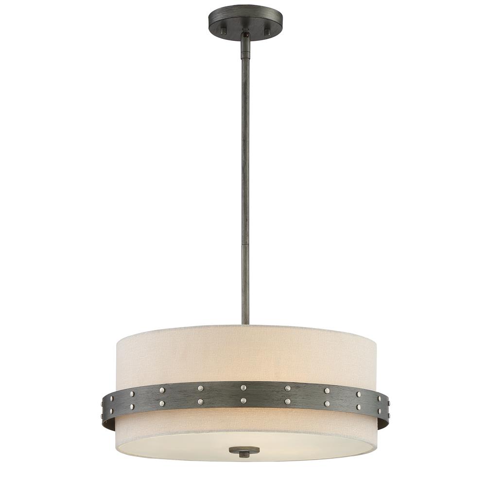 Designers fountain 92431-WI Garrett Collection 3 Light Pendant 18.25"W 7.25"H in Weathered Iron Finish