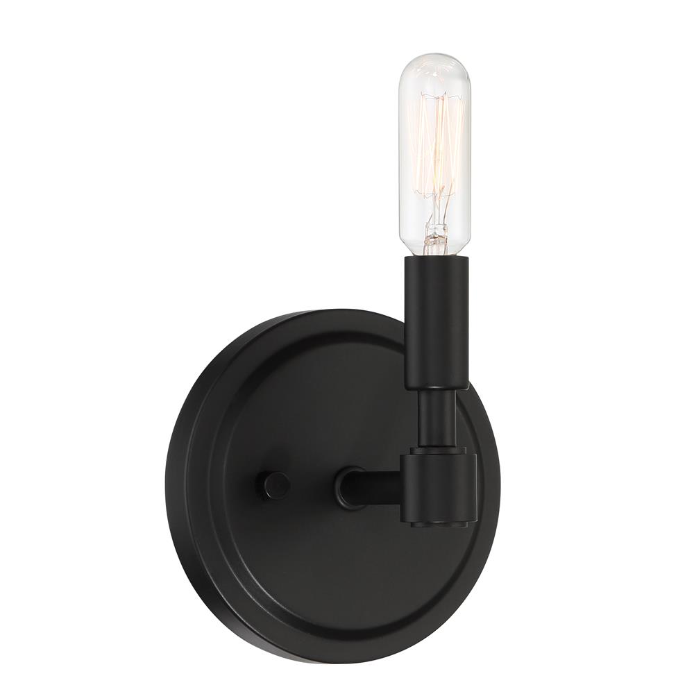 Designers fountain 92501-BK Fiora Collection 1 Light Wall Sconce 5"W 5.75"H in Black Finish