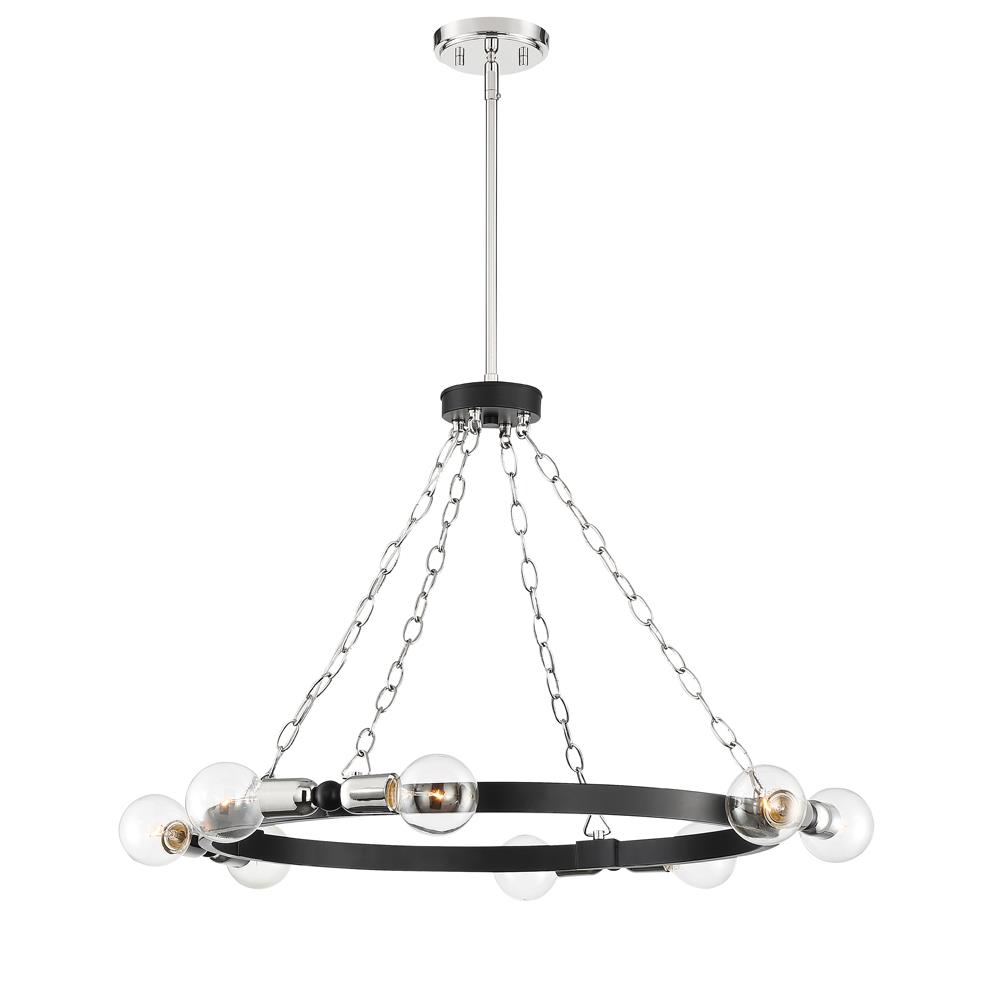Designers fountain 93488-BK Huxton Collection 8 Light Chandelier 29.75"W 20.25"H in Black Finish