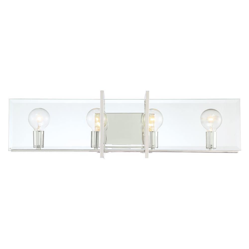 Designers fountain 93604-PN Ethan Collection 4 Light Bath Bar 32.25"W 9.5"H in Polished Nickel Finish