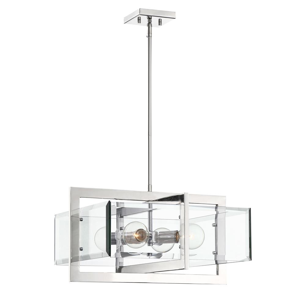 Designers fountain 93631-PN Ethan Collection 4 Light Pendant (Inverted) 20.75"W 12"H in Polished Nickel Finish