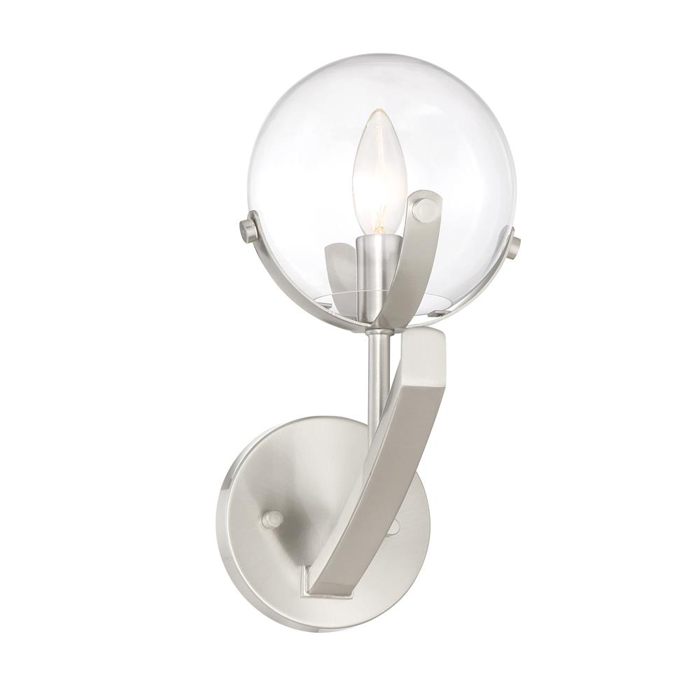 Designers fountain 93801-SP Spyglass Collection 1 Light Wall Sconce 6.35"W 12.25"H in Satin Platinum Finish