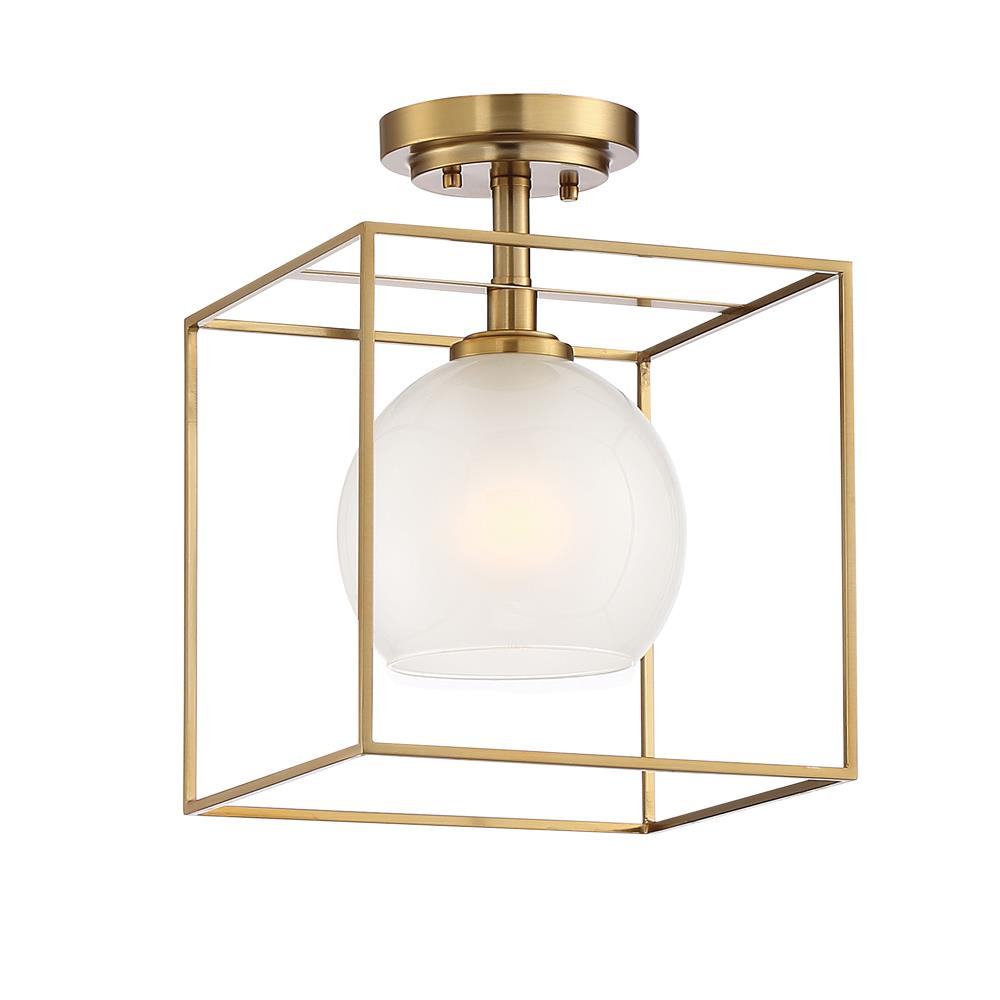 Designers fountain 94511-BG Cowen Collection 1 Light Semi-Flush 10"W 14"H in Brushed Gold Finish