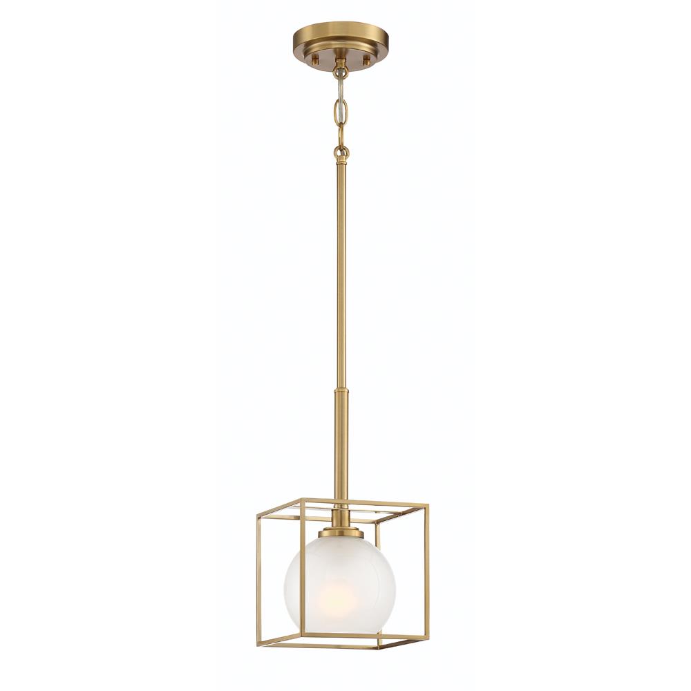 Designers fountain 94530-BG Cowen Collection 1 Light Mini Pendant 7"W 13.75"H in Brushed Gold Finish