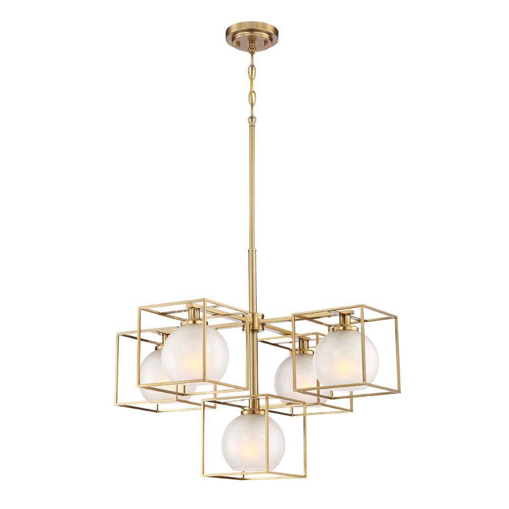 Designers fountain 94585-BG Cowen Collection 5 Light Chandelier 26"W 21.5"H in Brushed Gold Finish