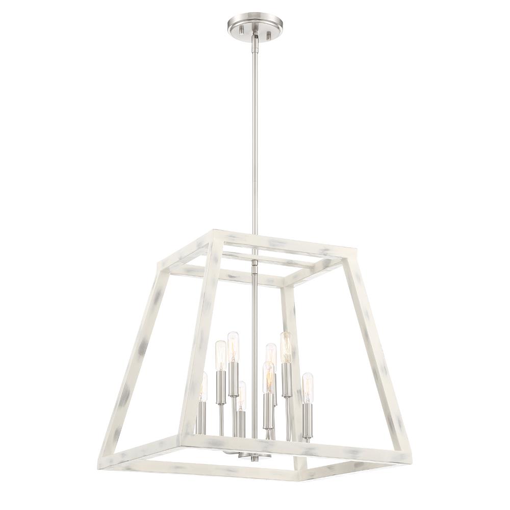 Designers fountain 94958-CWW Rhode Collection 8 Light Foyer 20 SqrW 19.25"H in Coastal Weathered White Finish