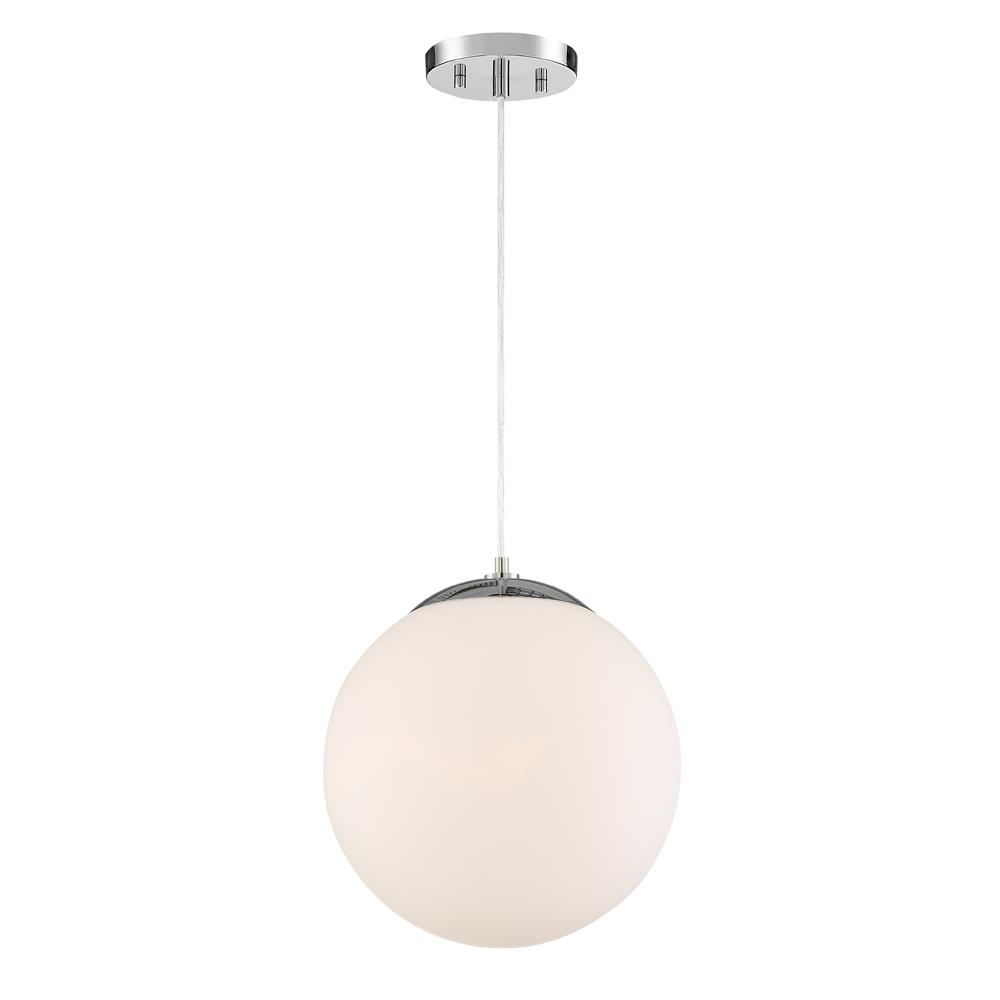Designers fountain 95232-CH Kelvin Collection 1 Light Down Pendant 12"W 13.125"H in Chrome Finish