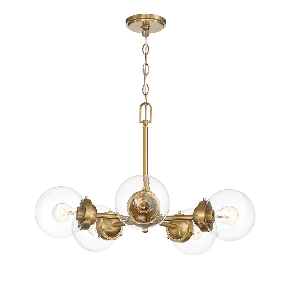 Designers Fountain 95985-BG Knoll 5 Light Chandelier in Brushed Gold
