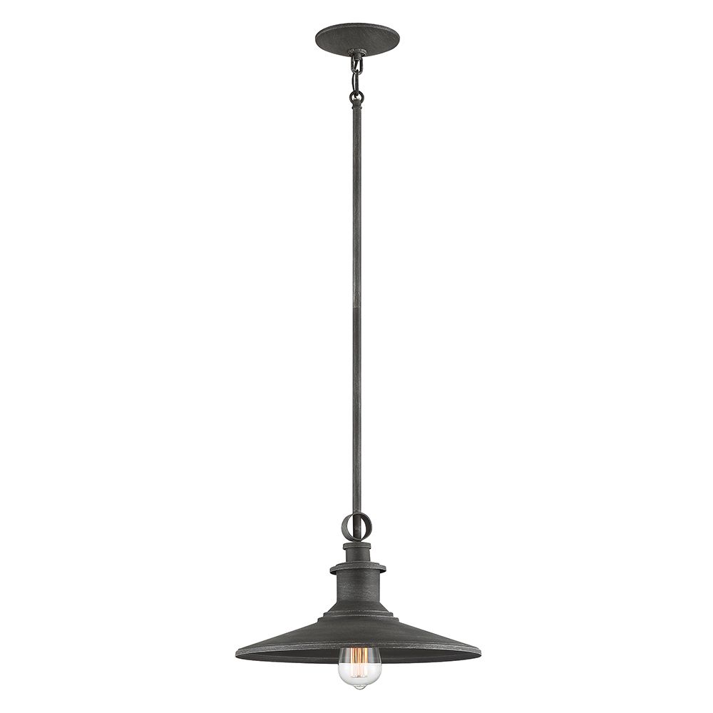 Designers Fountain D207M-14P-WP Aurora 1 Light Pendant in Weathered Pewter