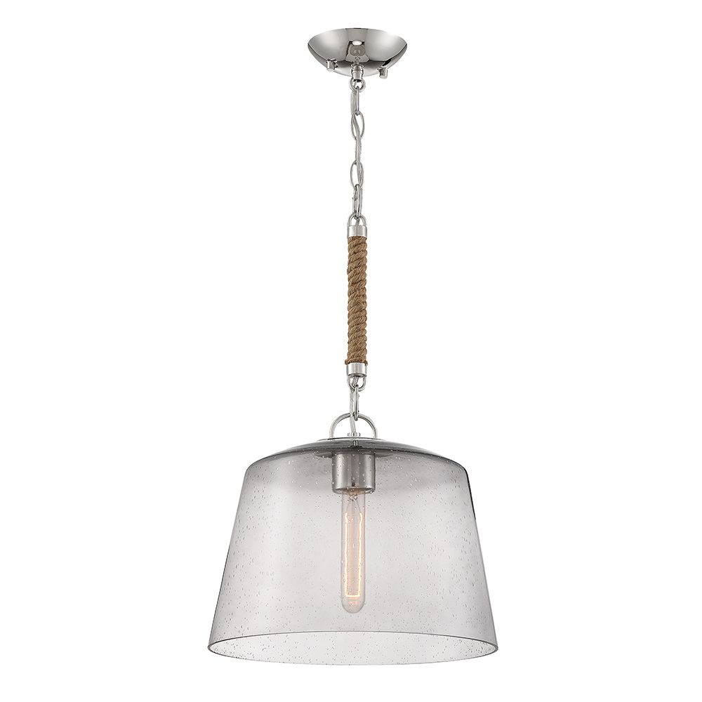 Designers Fountain D210M-14P-PN Windrush 1 Light Pendant in Polished Nickel