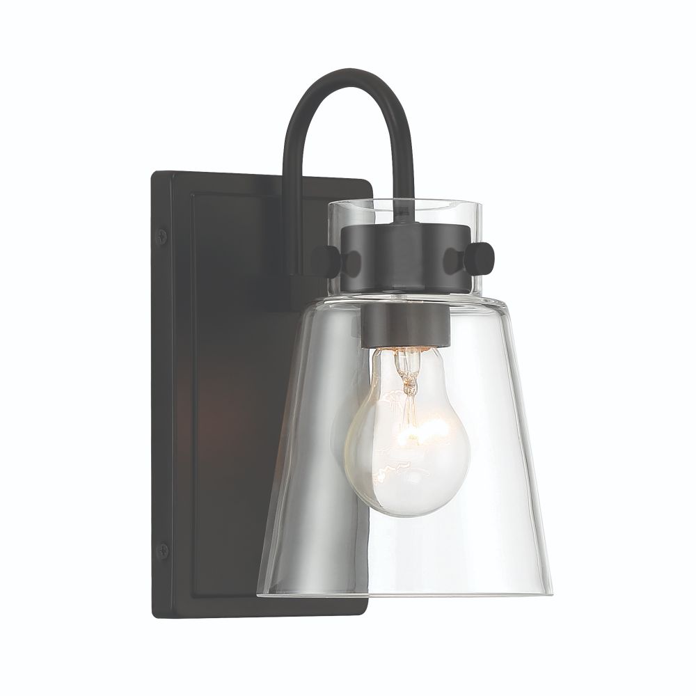 Designers Fountain D214M-1B-MB Inwood 1 Light Wall Sconce in Matte Black
