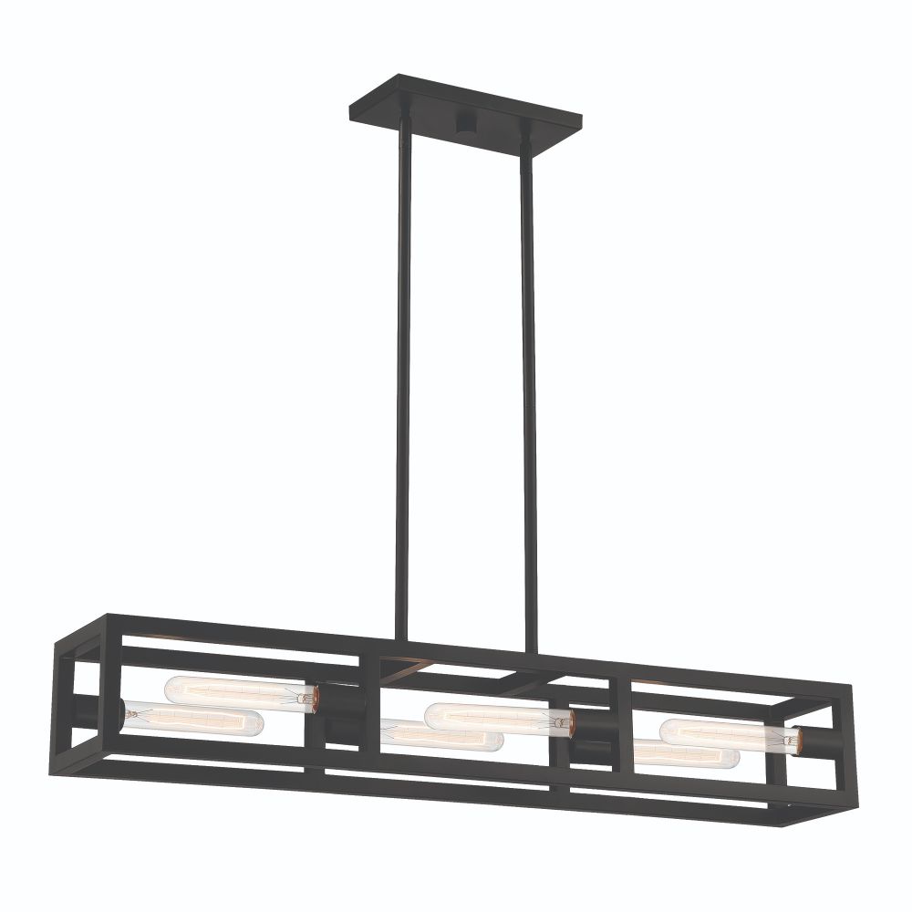 Designers Fountain D224M-IS-MB Urban Oasis 6 Light Island in Matte Black