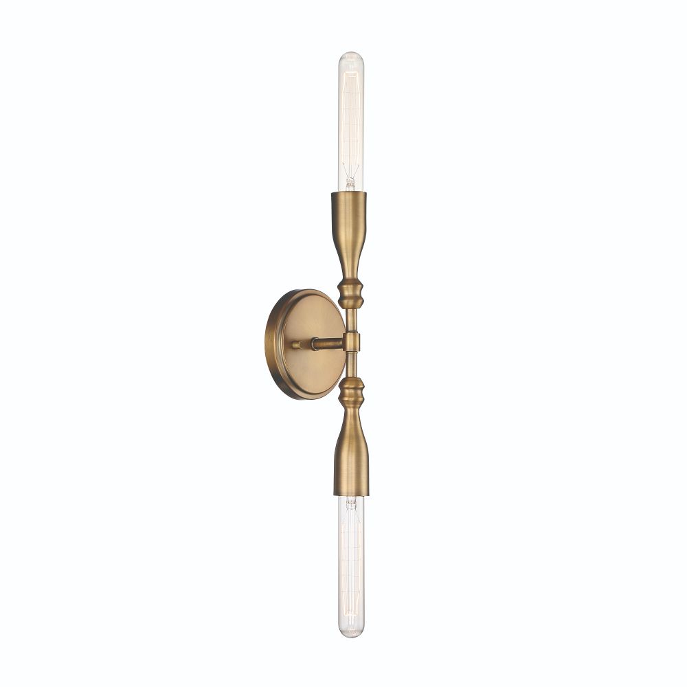 Designers Fountain D231M-WS-OSB Louise 2 Light Wall Sconce in Old Satin Brass