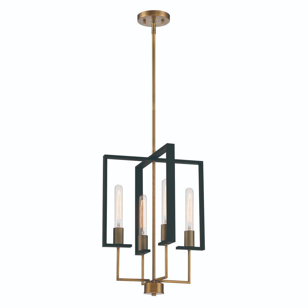 Designers Fountain D233M-15P-OSB Chicago PM 4 Light Pendant in Old Satin Brass