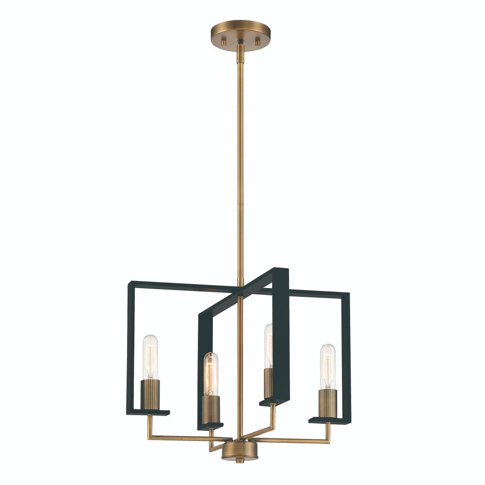 Designers Fountain D233M-4CH-OSB Chicago PM 4 Light Chandelier in Old Satin Brass