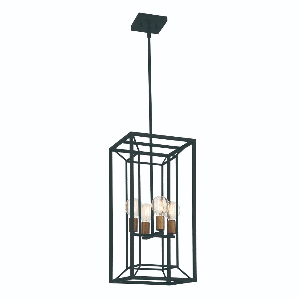 Designers Fountain D237M-12P-MB Within 4 Light Pendant in Matte Black