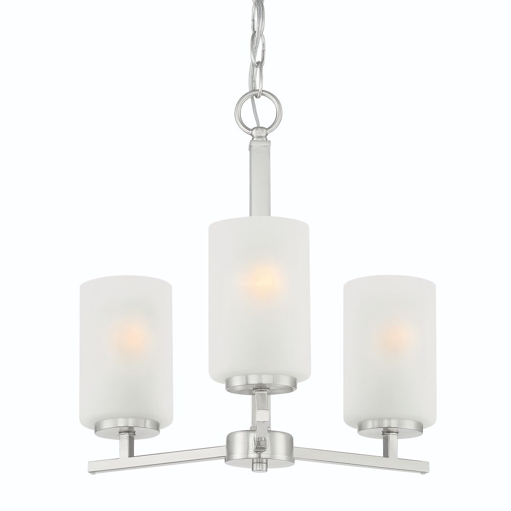 Designers Fountain D239M-3CH-BN Carmine 3 Light Chandelier in Brushed Nickel