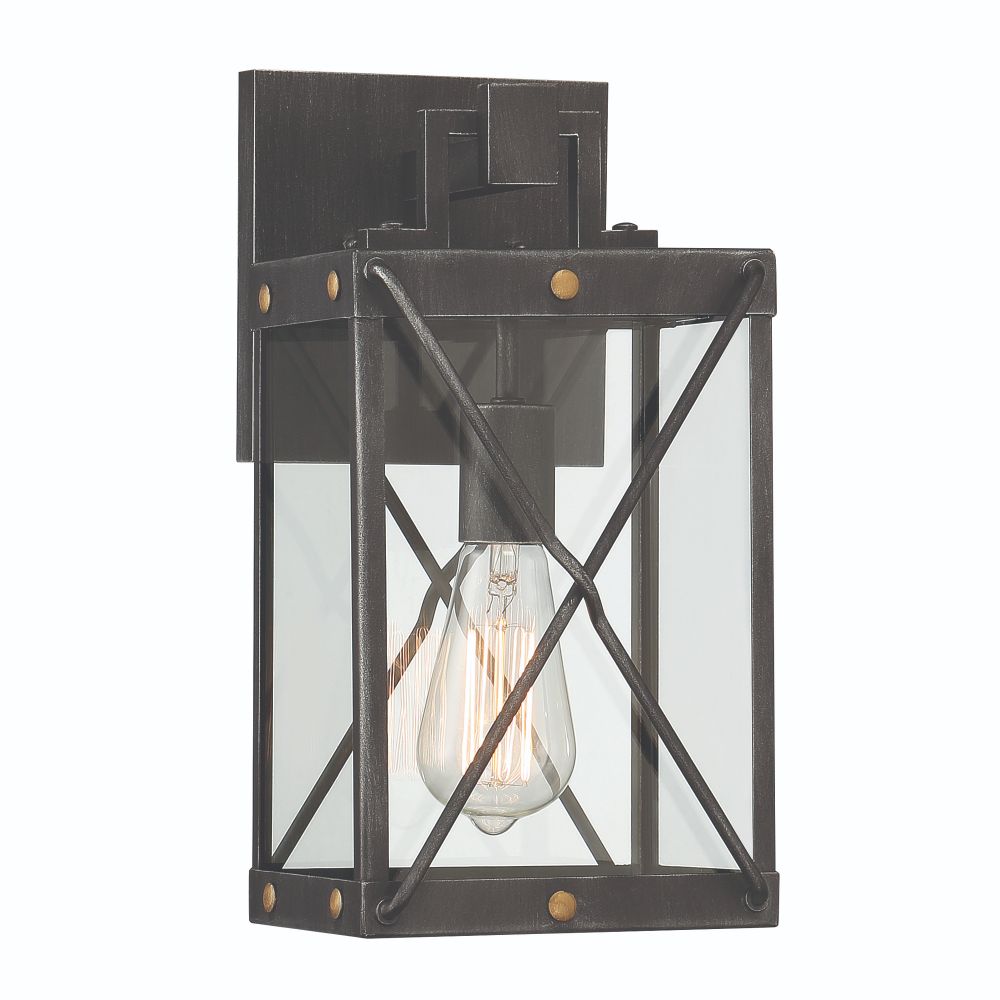 Designers Fountain D242M-7OW-WP Shady Glen 1 Light Wall Lantern in Weathered Pewter