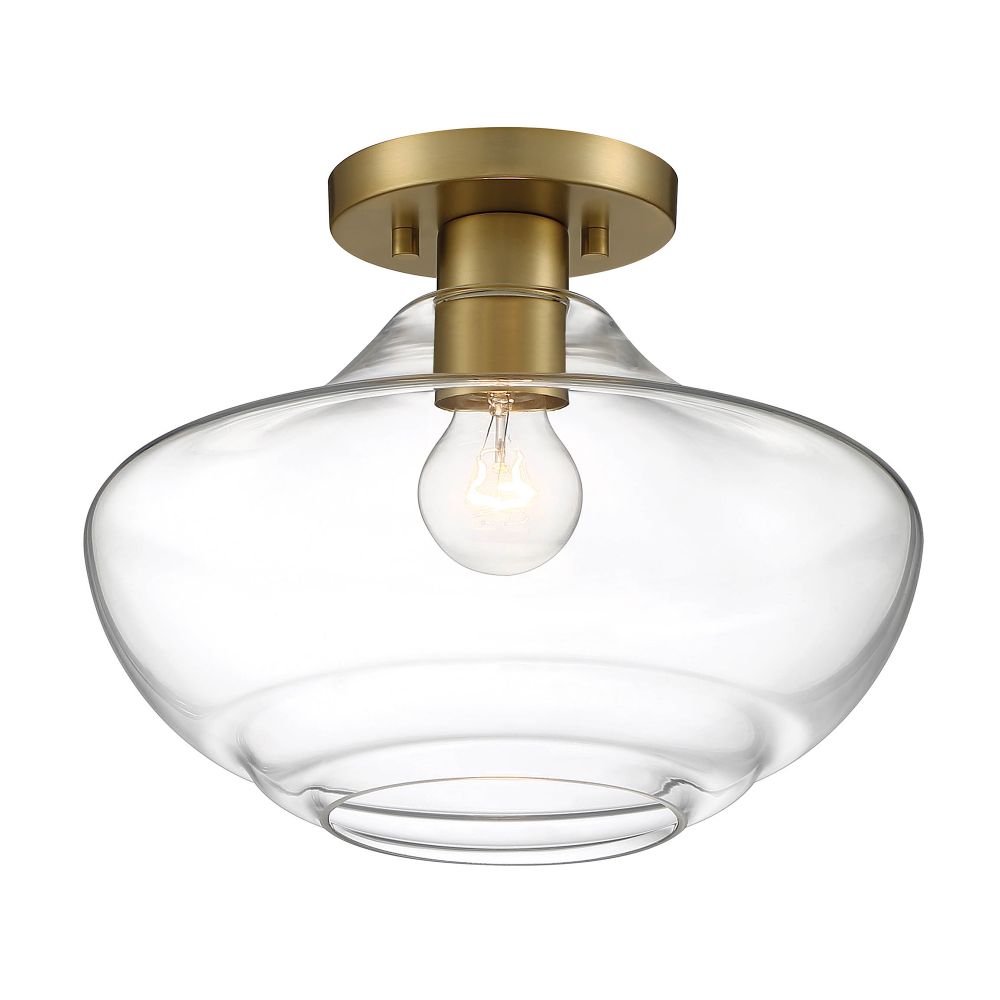 Designers Fountain D249M-SF-BG Emma 1 Light Semi Flush in Brushed Gold 
