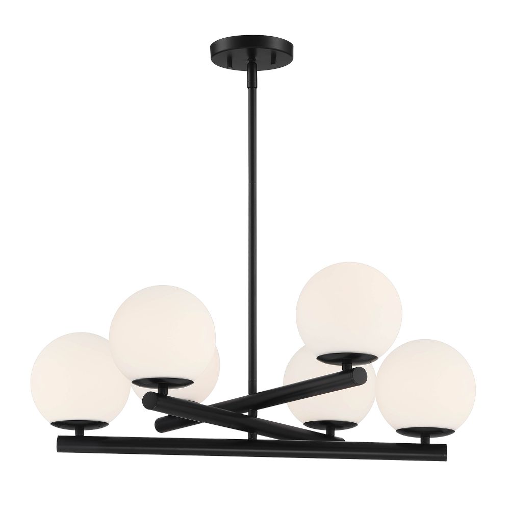 Designers Fountain D252C-6CH-MB Crown Heights 6 Light Chandelier in Matte Black 