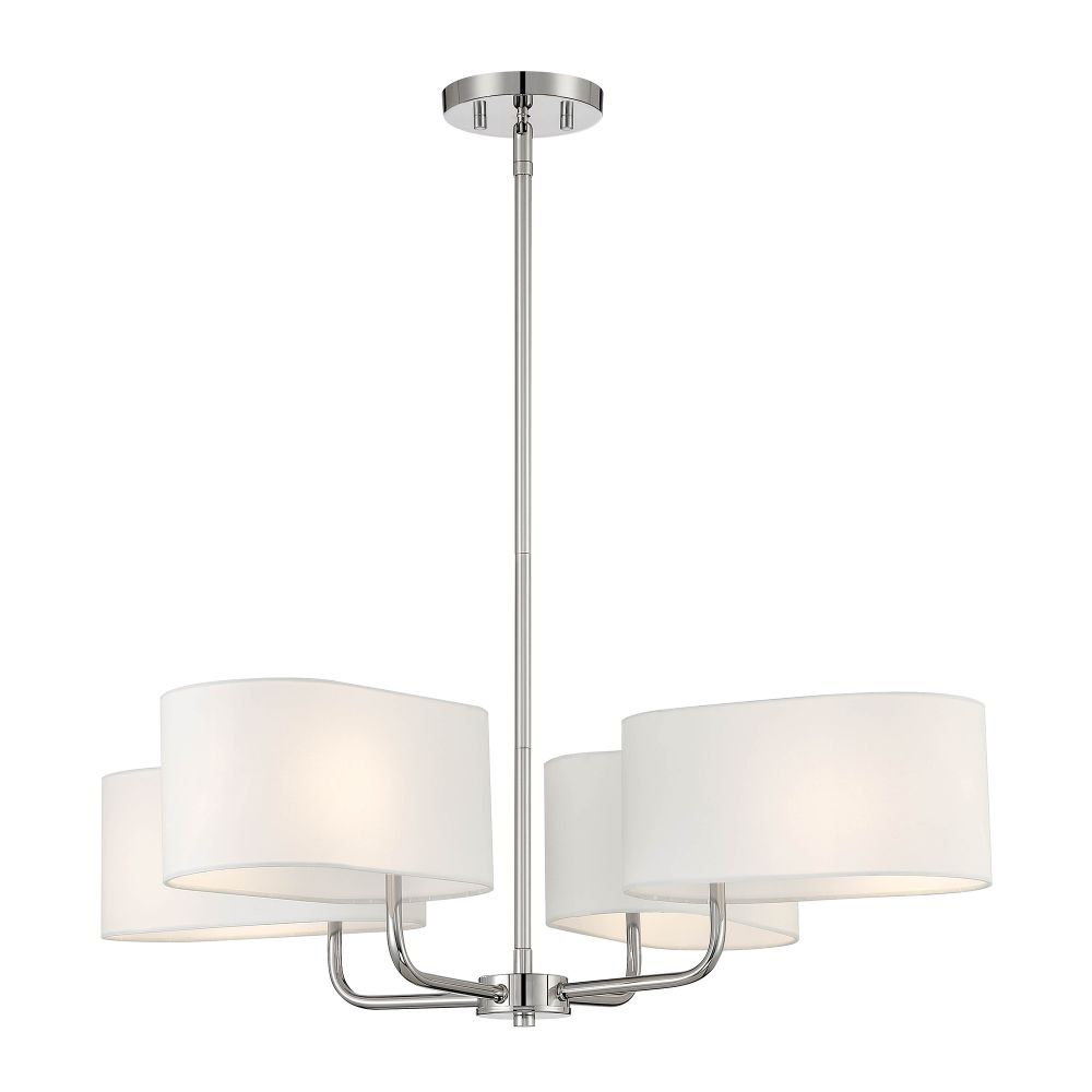 Designers Fountain D253M-4CH-PN Midtown 4 Light Chandelier in Polished Nickel 