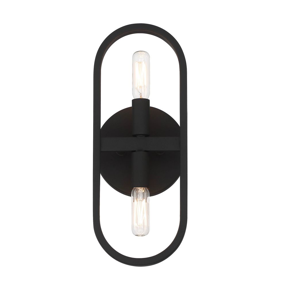 Designers Fountain D254C-2WS-BK Carousel 2 Light Wall Sconce in Black 