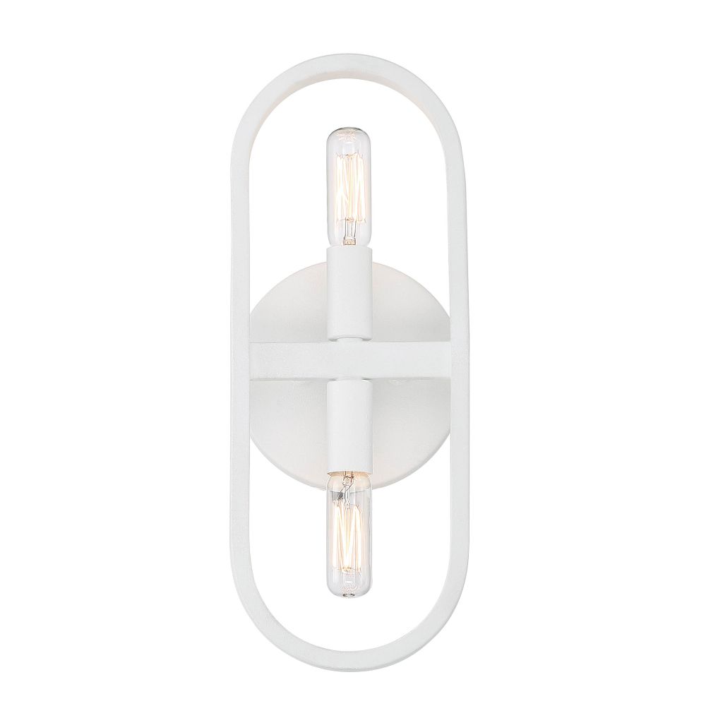 Designers Fountain D254C-2WS-MW Carousel 2 Light Wall Sconce in Matte White 