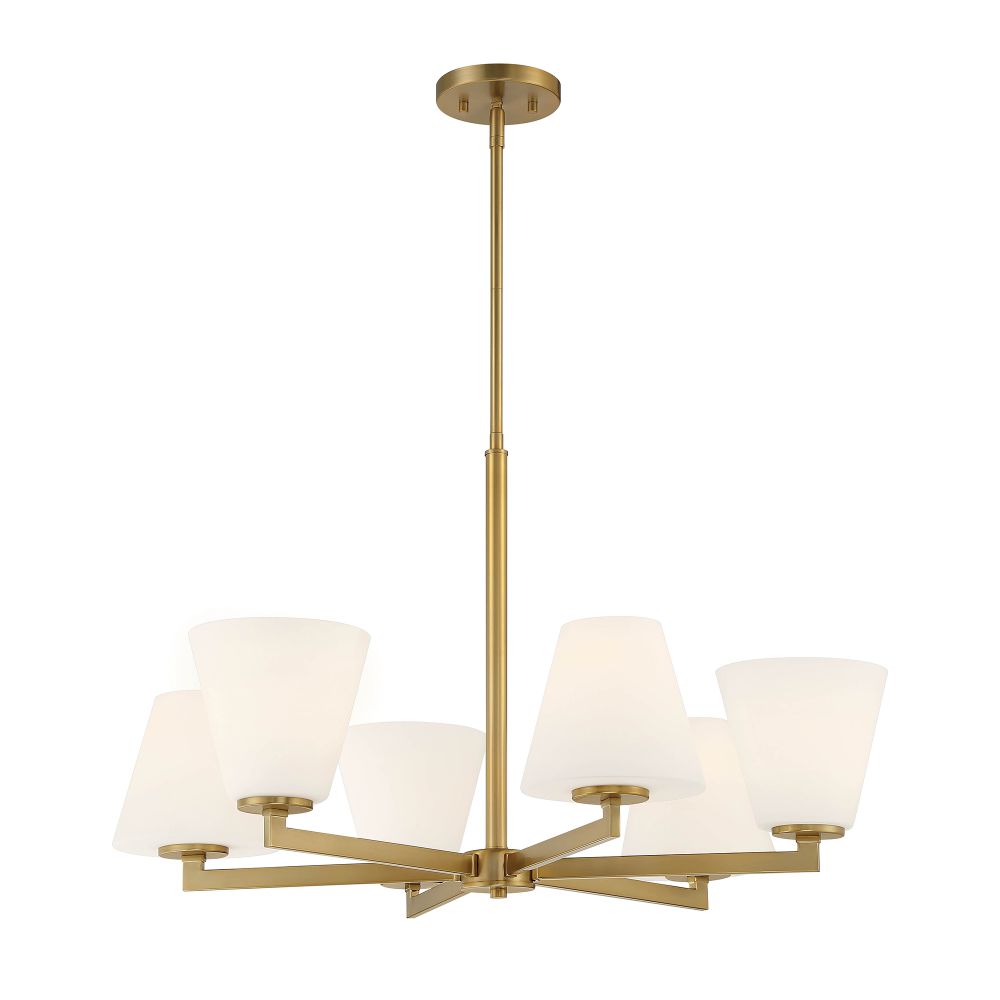 Designers Fountain D255M-6CH-BG Palmyra 6 Light Chandelier in Brushed Gold 