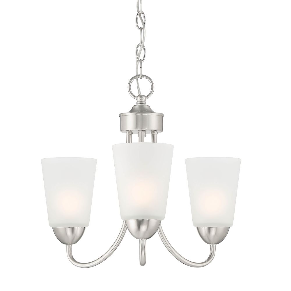 Designers Fountain D267M-3CH-BN Malone 3 Light Chandelier in Brushed Nickel 