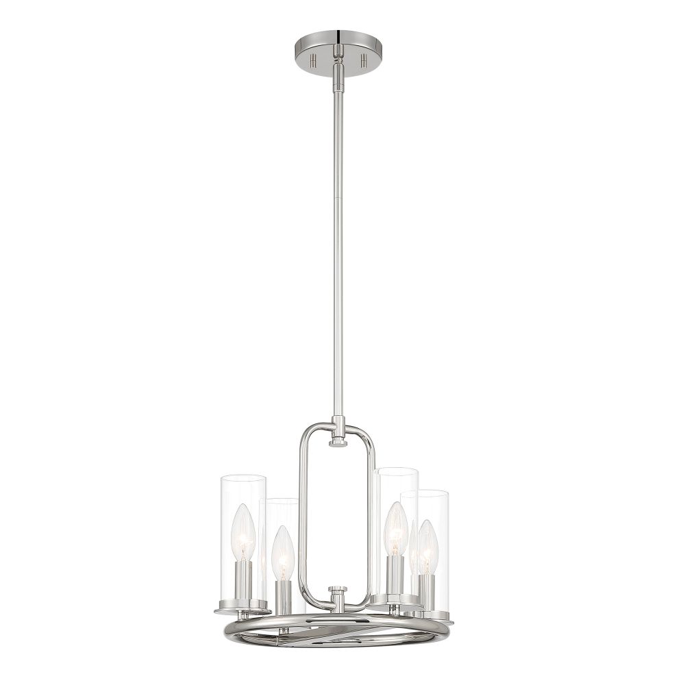Designers Fountain D268C-14P-PN Hudson Heights 4 Light Pendant Convertible in Polished Nickel 