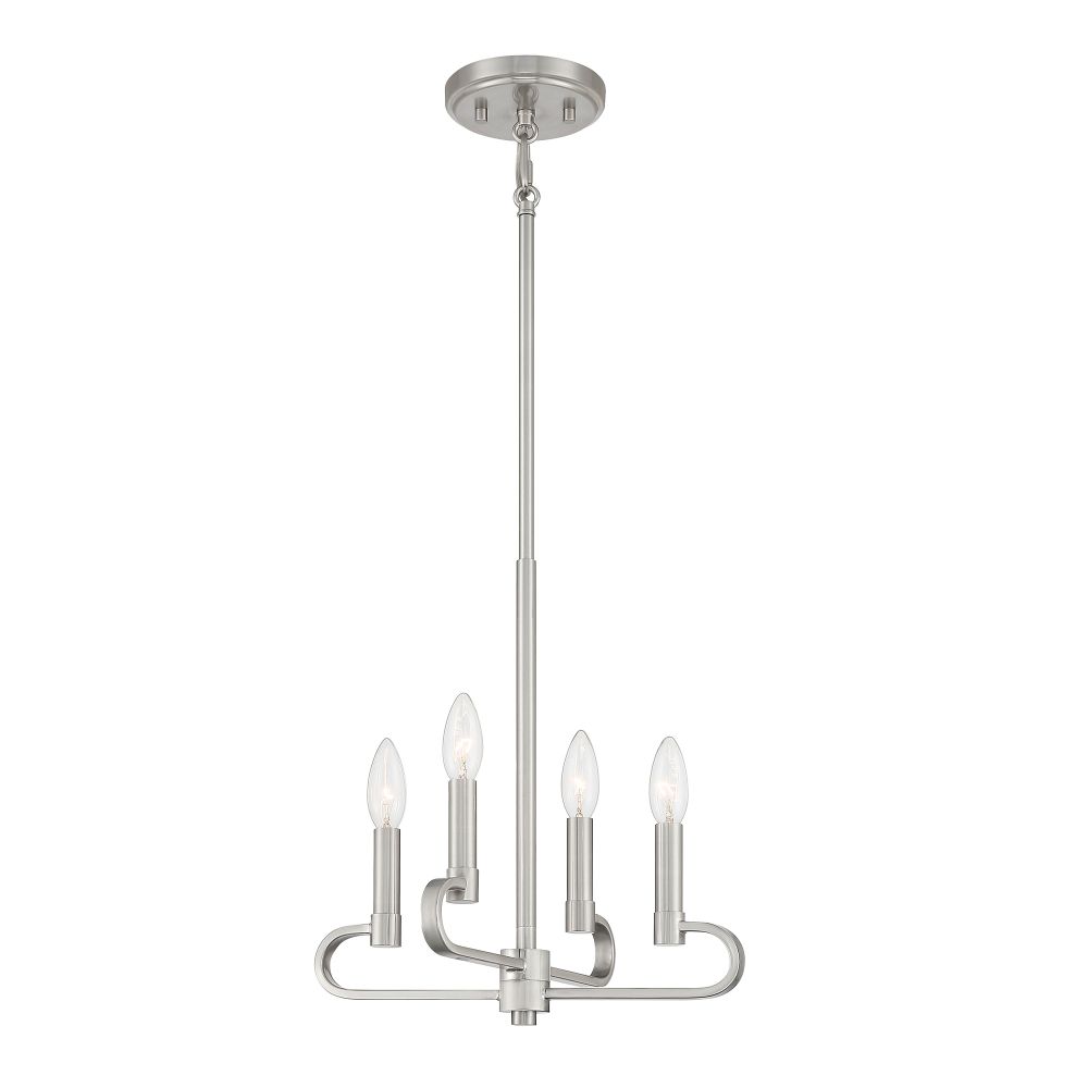 Designers Fountain D269C-4CH-BN Summit 4 Light Chandelier Convertible in Brushed Nickel 