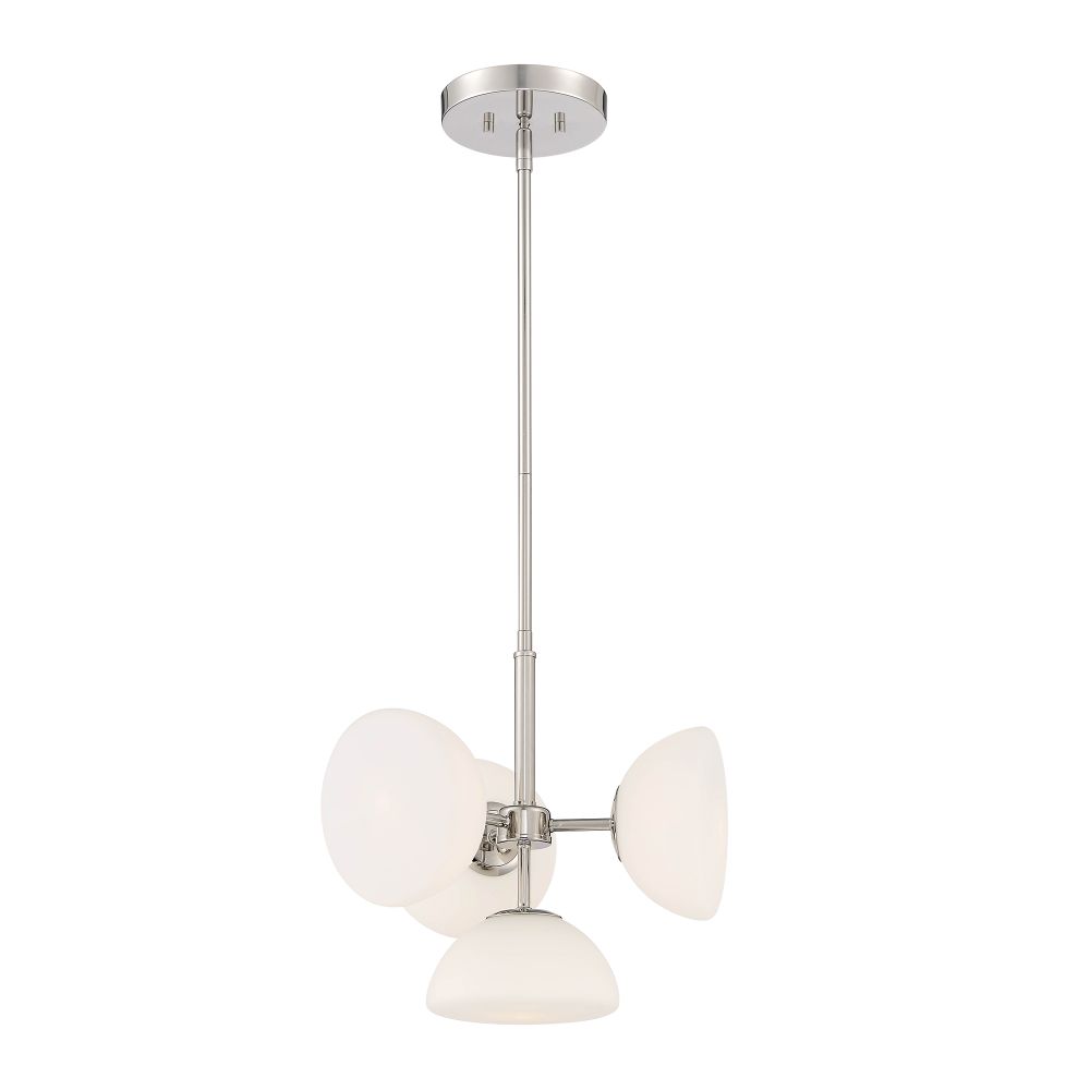 Designers Fountain D270H-4CH-PN Zio 4 Light Chandelier Convertible in Polished Nickel 