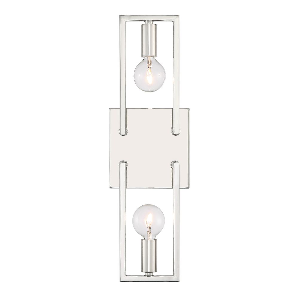 Designers Fountain D271C-2WS-PN Finni 2 Light Wall Sconce in Polished Nickel 