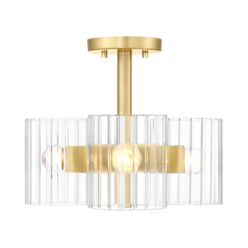 Designers Fountain D284C-SF-BG3 Light Semi Flush Brushed Gold