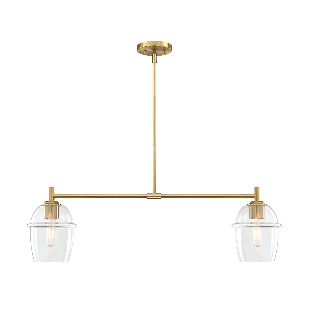 Designers Fountain D310M-IS-BG Summer Jazz 60 Watt 2-Light Brushed Gold Transitional Island Light with Clear Glass Shades