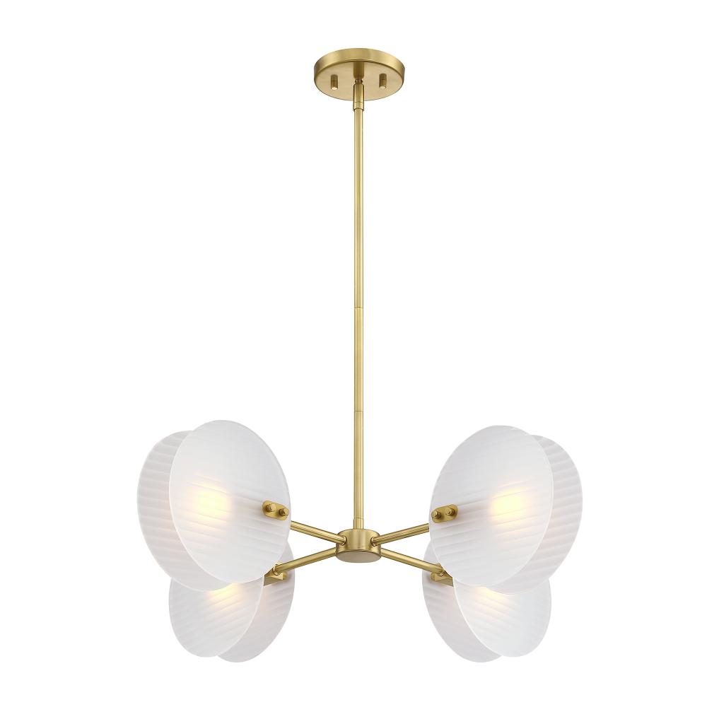 Designers Fountain D311C-4CH-BG Sky Fall 4-Light Brushed Gold Contemporary Geometric Chandelier for Dining Rooms