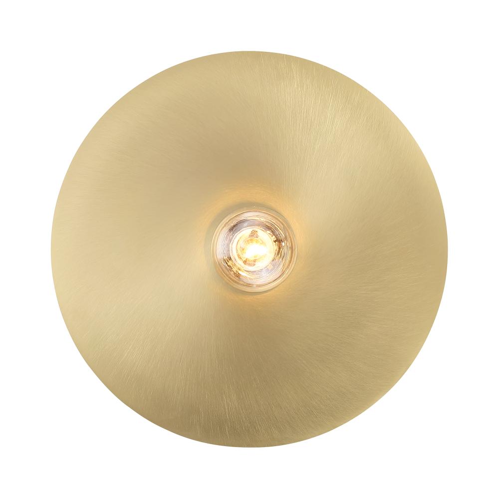 Designers Fountain D313C-WS-MB Harmoni 9 in. 1-Light Matte Black Wall Sconce Light with Brushed Gold Disk Accent for Bathrooms