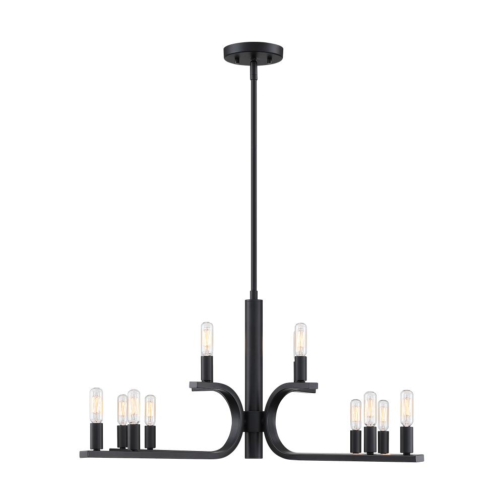 Designers Fountain D314C-12CH-MB Skye 12-Light Matte Black Minimalist Tiered Candle Chandelier for Dining Rooms