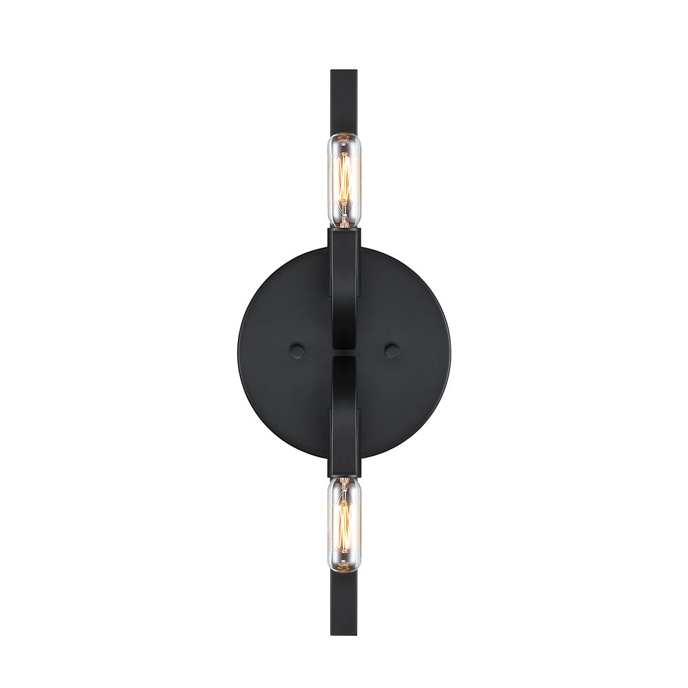 Designers Fountain D314C-2WS-MB Skye 6.25 in. 2-Light Matte Black Wall Sconce Light for Bathrooms